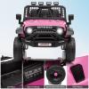 12V Ride on Car for 3+, Kids Electric Vehicles with Remote Control Riding Toy Extra Wide Seat and Legroom for Toddlers with Safety Belt, 3 Speeds, LED Light, Music, USB for Children 3-6 Years,Pink view 2