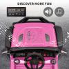 12V Ride on Car for 3+, Kids Electric Vehicles with Remote Control Riding Toy Extra Wide Seat and Legroom for Toddlers with Safety Belt, 3 Speeds, LED Light, Music, USB for Children 3-6 Years,Pink view 3