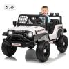 12V Ride on Car for 3+, Kids Electric Vehicles with Remote Control Riding Toy Extra Wide Seat and Legroom for Toddlers with Safety Belt, 3 Speeds, LED Light, Music, USB for Children 3-6 Years, White view 1
