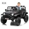 12V Ride on Car for 3+, Kids Electric Vehicles with Remote Control Riding Toy Extra Wide Seat and Legroom for Toddlers with Safety Belt, 3 Speeds, LED Light, Music, USB for Children 3-6 Years,Black view 1