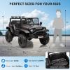 12V Ride on Car for 3+, Kids Electric Vehicles with Remote Control Riding Toy Extra Wide Seat and Legroom for Toddlers with Safety Belt, 3 Speeds, LED Light, Music, USB for Children 3-6 Years,Black view 3