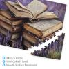 BEAROWL Vintage Adult Wooden Jigsaw Puzzle, 500 PcsOpen Pages, Old Novels & Lavender FieldEntertainment Games for Adults to Kill Time During for Friends and Family view 2