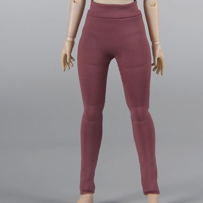 1/12 Scale Female Leggings Yoga Pants Stretchy Pants High Waist Bottoms Clothing for 6-inches Action Figure Body, 1/6 Female Sports Stretch Sportswear Pants Clothing (Russet-red)