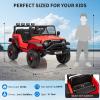 12V Ride on Car for 3+, Kids Electric Vehicles with Remote Control Riding Toy Extra Wide Seat and Legroom for Toddlers with Safety Belt, 3 Speeds, LED Light, Music, USB for Children 3-6 Years,Red view 3