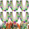 Cunno 60 Pcs 41" Jumbo Mardi Gras Beads Necklaces Bulk Gold Green Purple Plastic Disco Ball Beaded Necklace Carnival Costume Jewelry Mardi Gras Accessories for Carnival Parade Masquerade Party Throw view 1