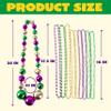 Cunno 60 Pcs 41" Jumbo Mardi Gras Beads Necklaces Bulk Gold Green Purple Plastic Disco Ball Beaded Necklace Carnival Costume Jewelry Mardi Gras Accessories for Carnival Parade Masquerade Party Throw view 2
