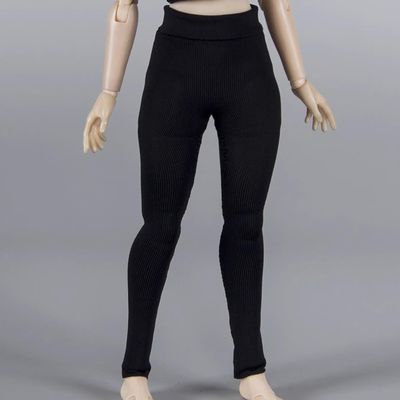 1/12 Scale Female Leggings Yoga Pants Stretchy Pants High Waist Bottoms Clothing for 6-inches Action Figure Body, 1/6 Female Sports Stretch Sportswear Pants Clothing (Black)