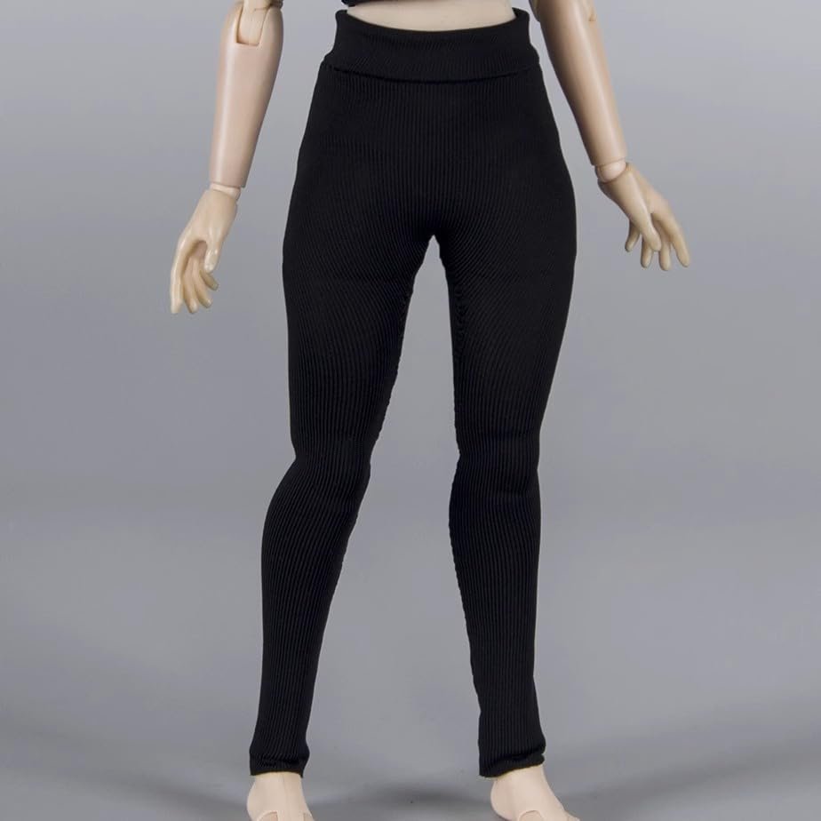 1/12 Scale Female Leggings Yoga Pants Stretchy Pants High Waist Bottoms Clothing for 6-inches Action Figure Body, 1/6 Female Sports Stretch Sportswear Pants Clothing (Black)