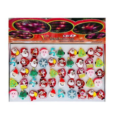 LEIQI 50pieces Silicone Rings Party with Pattern Santa Design Retro Rings for Kids