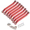 8PCS RC Chassis Rod Metal Suspension Link Mount Set, Compatible with 1/16 WPL C14 C24 and 1/12 MN D90 D91 MN40 MN45 MN96 MN99 MN99s RC Car Upgrades (RED) view 1