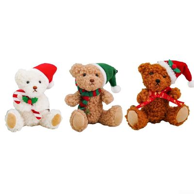 3Pcs Christmas Polar-Bear Decoration Set, Cute Bear Christmas Decor, With Santa Hats Candy Canes And Colorful Scarves, For Christmas Tree Mantel Decoration