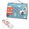 Kigai Cartoon Vehicles Portable Diaper Changing Pad, Foldable Travel Diaper Changing Pad with Built-in Pillow, Waterproof Baby Changing Mat for Newborn, Infant view 1
