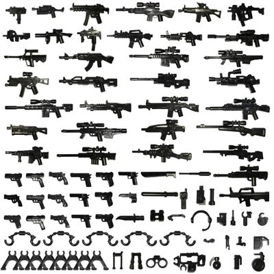 HIMIRICH Military Weapons Pack, Military Toy Gun Set for Classic Building Blocks, 80+ Pieces WW2 Army Accessory Combination, Compatible with Major Brands (11 Pack)