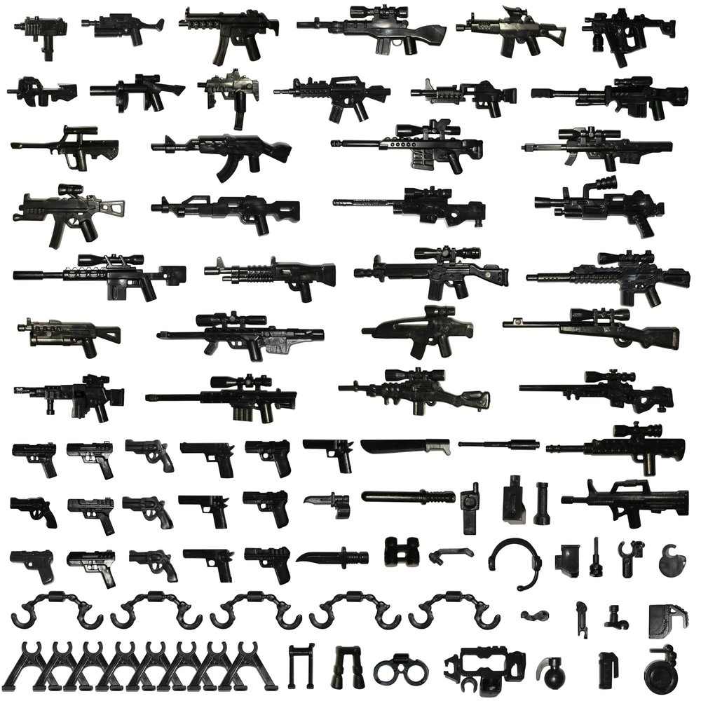 HIMIRICH Military Weapons Pack, Military Toy Gun Set for Classic Building Blocks, 80+ Pieces WW2 Army Accessory Combination, Compatible with Major Brands (11 Pack)