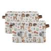 Emelivor Cute Animals Storage Basket Bins Foldable Baskets Organization with Handles Laundry Hamper for Bedroom Office Clothes Pet Living Room,2 pcs view 1