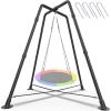 Heavy Duty Swing Frame, 330LBS Metal Swing Stand for Kids and Adults, Fits for Most Swings - for Indoor and Outdoor Use, Black(Saucer Swing NOT Included) view 1