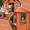 Kids Outdoor Playhouse with Door & 2 Windows - Wooden Backyard Play House for Ages 3-8 - 42L x 46W x 55H - Easy Assembly & Flower Planter view 4
