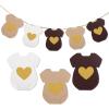 12Pcs Baby Shower Paper Banners, Baby Clothes Banner for Gender Reveal Decorations(White Brown) view 1