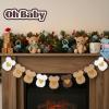 12Pcs Baby Shower Paper Banners, Baby Clothes Banner for Gender Reveal Decorations(White Brown) view 3
