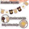 12Pcs Baby Shower Paper Banners, Baby Clothes Banner for Gender Reveal Decorations(White Brown) view 4