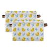 Emelivor Yellow Duck White Storage Basket Bins Collapsible Storage Bins with Handles Laundry Baskets for Bedroom Office Clothes Pet Living Room,2 pcs view 1
