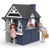 Segmart Outdoor Kids Playhouse, Modern Fir Wood Indoor/Outdoor Play House for Ages 38 with Play Kitchen, Sink, Stove, Cookware, Chalkboard, Flowerpot Holders & Working Doorbell (Blue) view 1