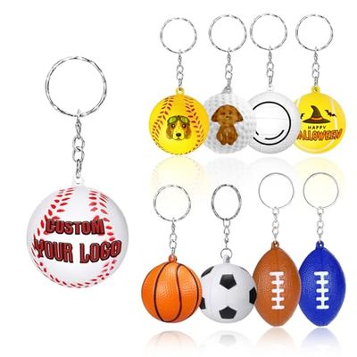 100 PCS Fidget Keychains with Squishy Stress Balls for Anxiety Relief - Calming Sensory Toys for Kids and Adults (100)