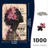 1000 Pieces Wooden Jigsaw Puzzle Girl Reading Book Into The Library She Goes to Lose Her Mind and Find Her Soul Challenging Educational Fun Family Games Toys Gifts Family Activities 29.5x19.7 Inch view 2