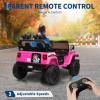 24V Ride on Toys, 2 Seater Kids Ride on Truck Car, Parent Remote Control, 4WD 800w Motor, 3 Adjustable Speeds, Built-in Music Player, Kids Electric Ride on Toys with Easy Assembly, Pink view 4