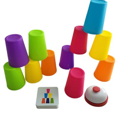 Cup Stacking Game  Educational Fun Nesting Cups, Quick Stack Challenge Set, Portable Learning Toy, Develops Fine Motor Skills, Hand-Eye Coordination for Kids, Classroom, Healing