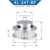 XL-24T Alloy Pulley Trapezoidal Tooth BF Shape Teeth Pitch 5.08mm Bore 6/6.35/8/10/12mm Pulley Wheel 1Pcs(14 mm,for Belt Width-10 mm) view 2