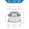 XL-24T Alloy Pulley Trapezoidal Tooth BF Shape Teeth Pitch 5.08mm Bore 6/6.35/8/10/12mm Pulley Wheel 1Pcs(14 mm,for Belt Width-10 mm) view 3