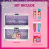 Disney Princess Beauty Mini Train Case Set Includes Lip Gloss Tube, Lip Balm, Lip Gloss Compact for Girls Party, Sleepovers by Townley Girl view 2