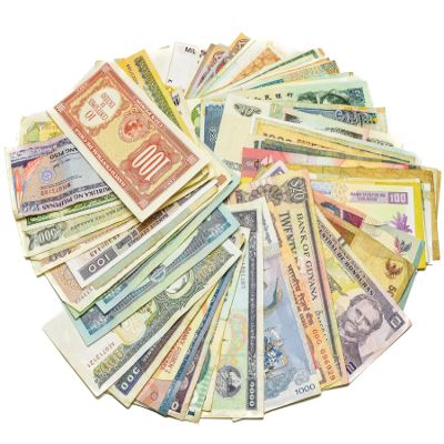 20 Different World Souvenir Notes - 10 Countries - Decorative Paper Money Collection - Not Legal Tender - Aged Style
