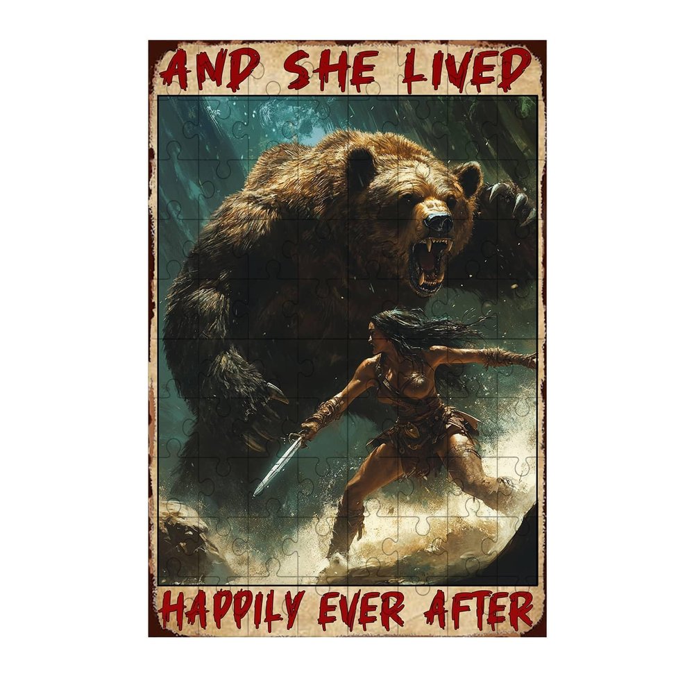1000 Pieces Wooden Jigsaw Puzzle Happiness Journey and She Lived Happily Ever After Challenging Educational Fun Family Games Toys Gifts Family Activities 29.5x19.7 Inch