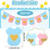 12Pcs Blue Pink Baby Shower Paper Banners, Baby Clothes Banner for Gender Reveal Decorations(Pink Blue) view 2