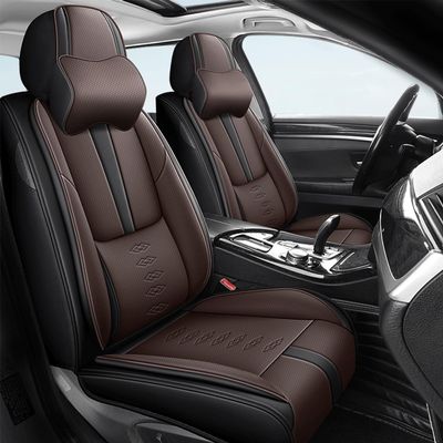 QUFEI Car Seat Covers for Forte Koup,for Kia Forte Koup 2010-2016,Leather Front Seat Covers,Airbag-Compatible Car Seat Protectors,Waterproof Seat Cover for Cars(Black+Coffee,2PCS/with Pillows)