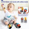 AZEN 16 Pack Baby Rattles Teething Toys 3-6 Months, Baby Toys 0-6 Months, Newborn Infant Toys 6-12 Months, Essentials Must Haves Wrist Socks Toddler Stocking Stuffers Valentines Gifts (Pink) view 4