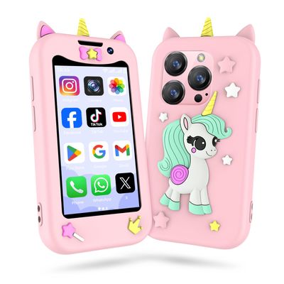 Kids Phone for Girls, Mini Smartphone for Age 3 and Above, Mini Phone with Dual Camra/HD Touch Screen/Video&Phone Call/App Download/Music Player/GPS,Christmas Birthday Gifts Toddler Phone for Kids