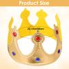 22" Golden King Crown Luxurious Prince Princess Queen and Kings Crowns, Adjustable Birthday Diadem Hat Dress-Up Set Royal Medieval Cosplay Birthday Party Prom Accessory Supplies Headwear Photo Props view 2