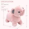 INPANY Bouncy Horse, Elephant Hopper Toys, Toddler Plush Bouncing Animal, Kids Inflatable Ride on Rubber Bouncer, Outdoor Birthday Gift for 2 3 4 Yr Boy Girl, Pink view 2