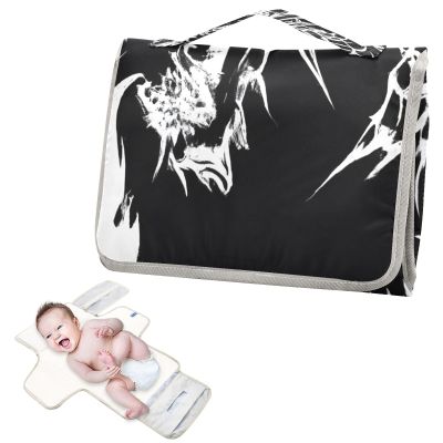 Kigai Metal Fire Dragon Portable Diaper Changing Pad, Foldable Travel Diaper Changing Pad with Built-in Pillow, Waterproof Baby Changing Mat for Newborn, Infant