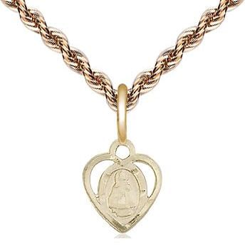 14kt Gold XS Pendant on a 16 inch Gold Filled French Rope Chain.