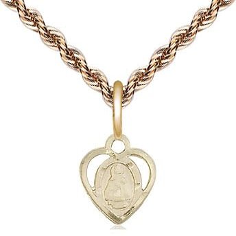 14kt Gold XS Pendant on a 16 inch Gold Filled French Rope Chain.