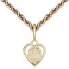 14kt Gold XS Pendant on a 16 inch Gold Filled French Rope Chain. view 1