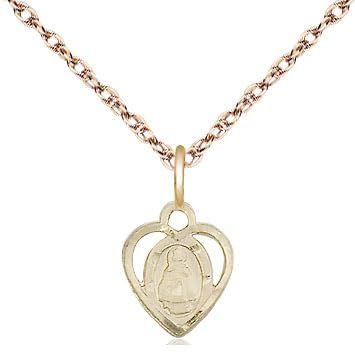 14kt Gold XS Pendant on a 13 inch 14kt Gold Light Rope Chain.