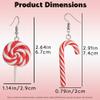 JazSwirl Lollipop Candy Cane Earrings Set for Women, 2 Pairs Red White Christmas Candy Earrings, Cute Fun Polymer Clay Holiday Earrings, Sweet Festive Jewelry Gifts for Christmas Party and Daily Wear view 3