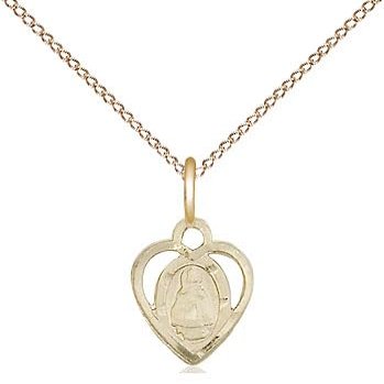 14kt Gold XS Pendant on a 15 inch Gold Filled Light Curb Chain.