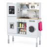 Costzon Kids Kitchen Playset, Wooden Toddler Montessori Toy Set w/Sound & Light, Adjustable Height, Range Hood, Stove, Microwave, Ice Maker, Phone, 16 PCS Accessories, Play Kitchen for Kids Ages 3+ view 1