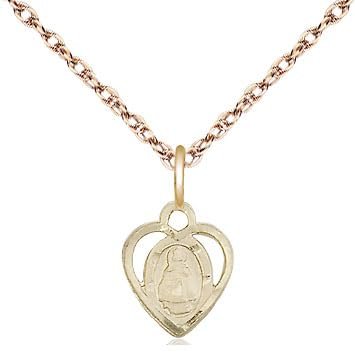 14kt Gold XS Pendant on a 20 inch Gold Filled Light Rope Chain.